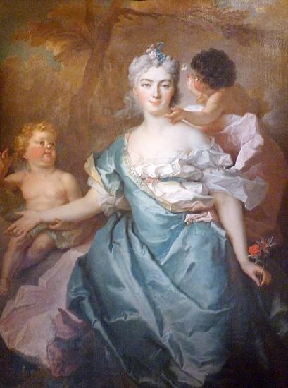 Nicolas de Largilliere La marquise de la Tour Maubourg et ses deux filles
